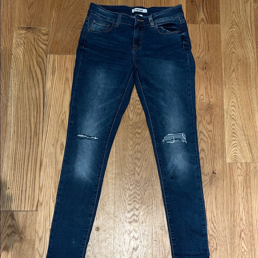 Refuge Midnight Blue Ripped Skinny Jeans